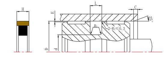 重載孔用組合密封件SPG截面結構圖 重載孔用組合密封件SPG截面結構圖