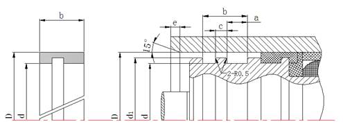 孔用導向環（導向帶）DFA截面結構圖