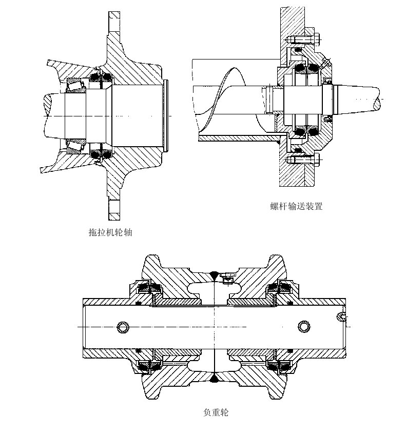 浮動油封的軸輪機械截面平面設(shè)計圖