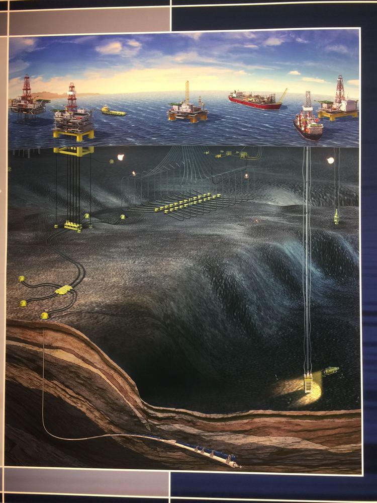 真正清晰的領略到了：模擬海上勘探鉆井平臺的水面、水下的效果圖！