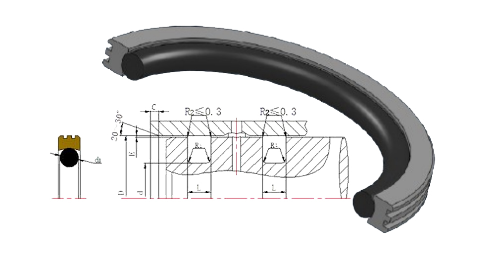 孔用旋轉(zhuǎn)密封圈結(jié)構(gòu)截面圖