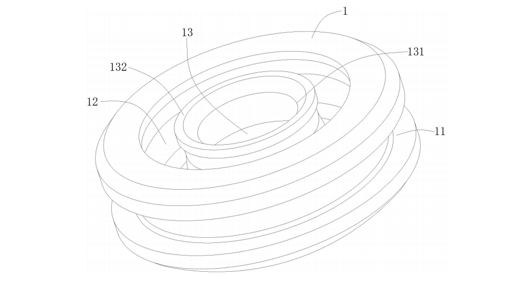 一種耐壓油封件圖3是本實用新型的油封本體的立體圖 一種耐壓油封件圖3是本實用新型的油封本體的立體圖