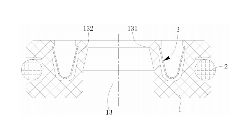 一種耐壓油封件 圖2是本實用新型的H型油封件的剖視圖 一種耐壓油封件 圖2是本實用新型的H型油封件的剖視圖