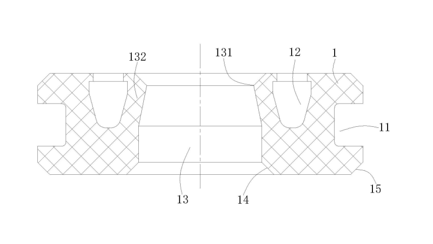一種耐壓油封件圖4是本實用新型的油封本體的剖視圖 一種耐壓油封件圖4是本實用新型的油封本體的剖視圖
